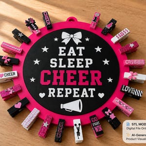Personalized Cheer Pin Holder STL File, Cheer Bow Display Organizer, Cheerleader Gift, 3D Print Download, STL & 3MF