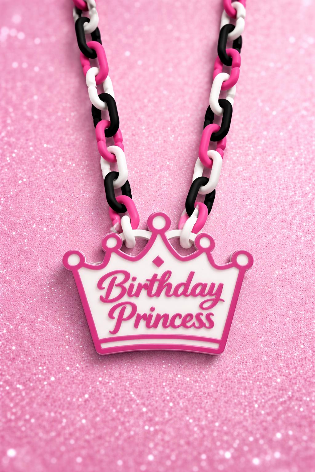 Birthday Princess Necklace STL – Crown Pendant & Chain 3D Print File ...