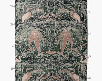 Plumage Hand-Knotted Smoked Green Wool Area Rug