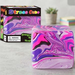 Gel-Filled Sensory Stress Relief Cube, Soft Squishy Fidget Toy