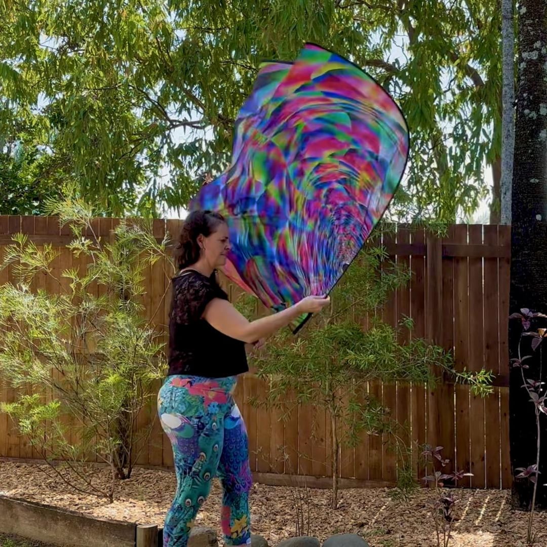 One-of-a-kind Silk Infinity Flow Flags – Handmade Weighted Dance Flags ...