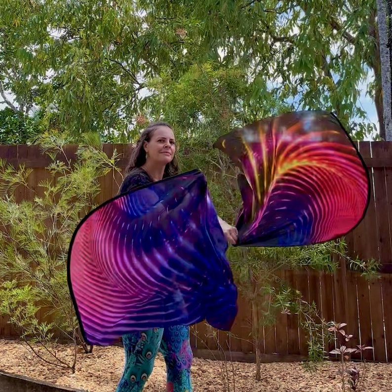 Medium Silk Infinity Flow Flags (87 X 69 Cm) – Handmade Weighted Dance ...