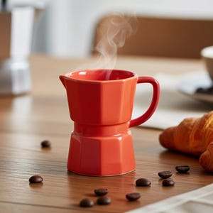 Kleine Tasse im Mokka-Look in bunten Farben - Retro - modernes, minimalistisches Design für Kaffee-Liebhaber