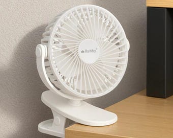 Leiser Akku Ventilator weiß oder schwarz. Stehend, hängend oder Schreibtisch. 3-in-1 mit USB-C, Tischventilator Ventilator klein, Reise Büro