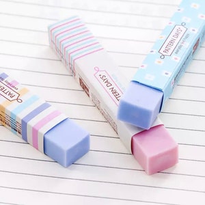 2pc STICK ERASER | Cute Eraser |  Fun School Supplies | Pencil Eraser | Kawaii Stationery | Minimalist Planner School Study Notes Supplies