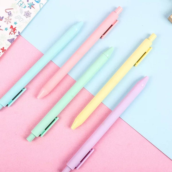 PASTEL JOTTER Pens | Minimalist Aesthetic Click Pen | Planner Accessories | Pink Pastel Office Supplies | Kawaii Pure Pastel Gel Ink Pens