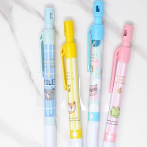 MECHANICAL PENCILS w/Sharpener | Cute Cartoon Mechanical Pencil | Thick 2.0mm Lead | Kawaii Stationery | Writing Drawing School Supplies