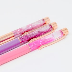 GLITTER PEN, Floating Glitter Fall Pens, Liquid Glitter Pen, Rose
