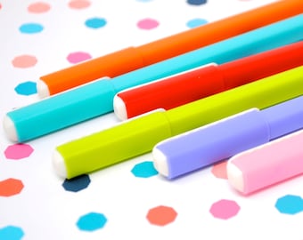 Rainbow Gel Pens 6pc | Fine Line 0.7mm Gel Pens | Colored Gel Pens for Planners Bible Journaling | Rainbow Gel Pen Set | Smooth Writing Pens