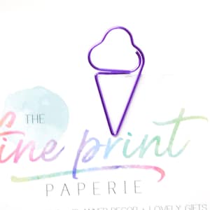 Ice Cream shaped Paperclips - 5pc | Rainbow Paper clips | Planner Bookmark | Cute Paper clips | Planner Charm | Planner accessory