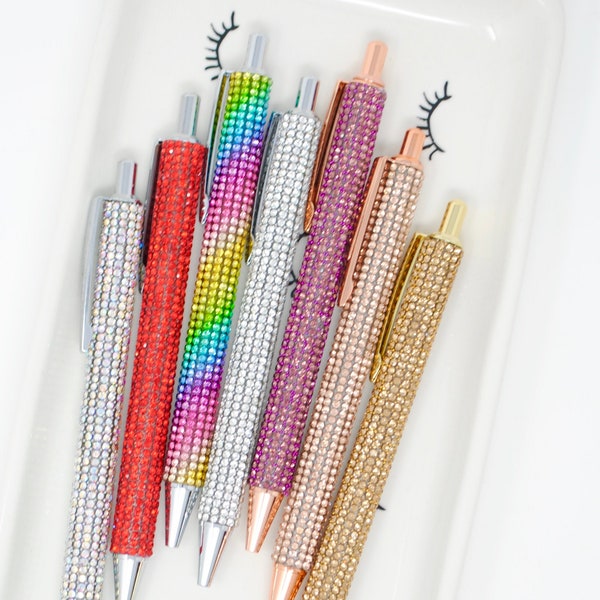 Bling Pen | Full Body Rhinestone Crystal Ballpoint pen | Crystal Gem Pen | Guestbook Journal Planner Pen | Pretty Stationery Gift for Her