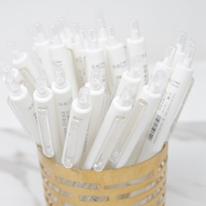 White Gel Pen - 1pc - 0.5mm tip | Minimalist Aesthetic | Simple White Gel Ink Pen | Retractable Planner Pen | Writing Pens