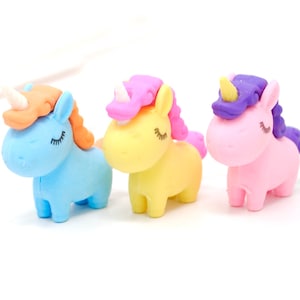MINI UNICORN ERASER 1pc | Cute Pencil Eraser | Mini Rubber Erasers | Stationery School Supplies | Unicorn Party Treat Favors | Pink Eraser