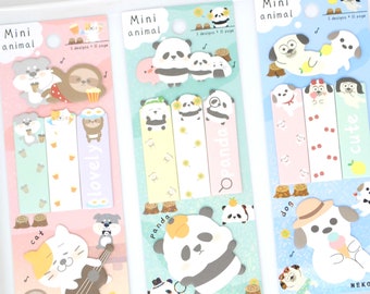 ANIMAL Page Flags 75pcs | Adhesive Sticky Notes | Kitten Page Flag | Cat Dog Panda Chick Page Markers | Planner Tabs | Book Annotations