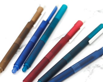 Retro Color Ink Gel Pens - 6pc | Vintage  Color Ink Pens | Red Yellow Blue Black Ink Pens | Planner Ink Pens | Journaling Writing Pens