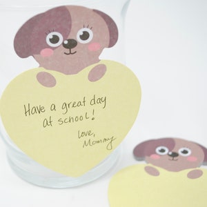 Animal Heart Memo Notes | Lunch Pal Notes | Kawaii Planner Notepad | Journaling Pad | Cute Memo Notes | Fun Unique School Office Supplies