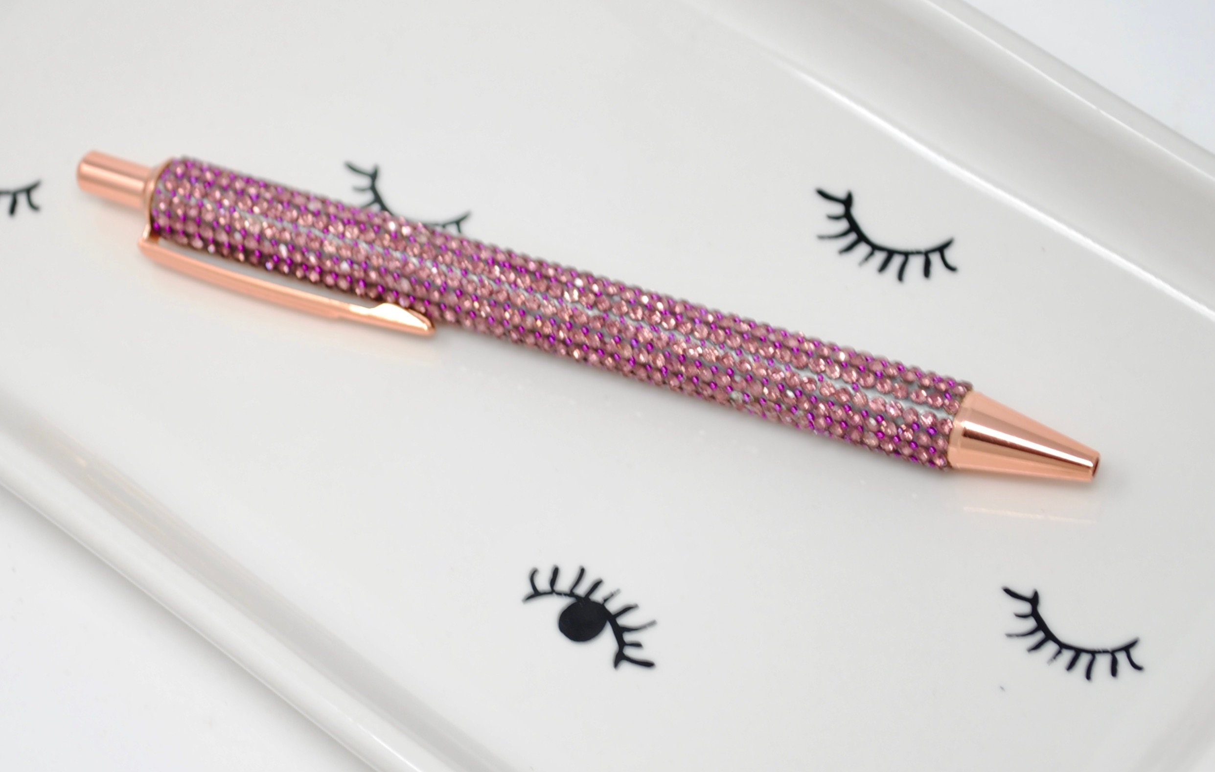 KANGQL Beadable - Penna a sfera retrattile, con strass, per studenti