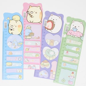 SUMIKKO GURASHI Page Flags | Memo Sticky Notes | Kawaii Notepad | Planner or School Supplies | Cute Cartoon Memo Notes | Japanese Characters