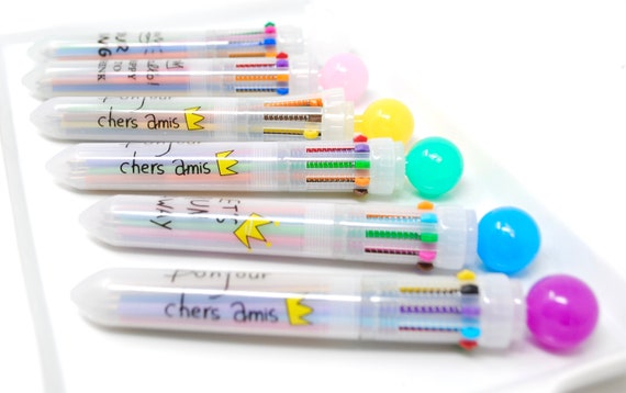 Multi Color Rainbow Pen CANDY CROWN Chunky Pen 10-in-1 Multicolor Pen  Kawaii Planner Pen Color Coding Journal Pen Pen for Notes 