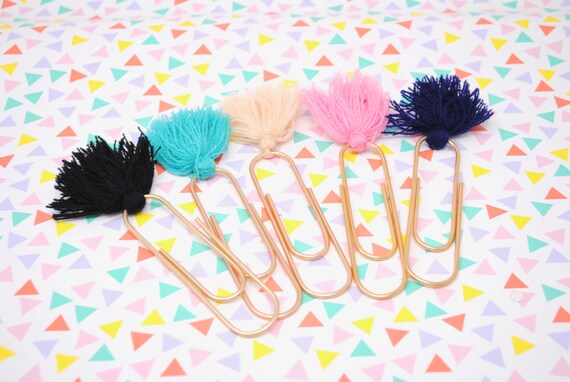 Paper Clips Gold Jumbo Tassel Paperclips Feltie Clips Planner Etsy