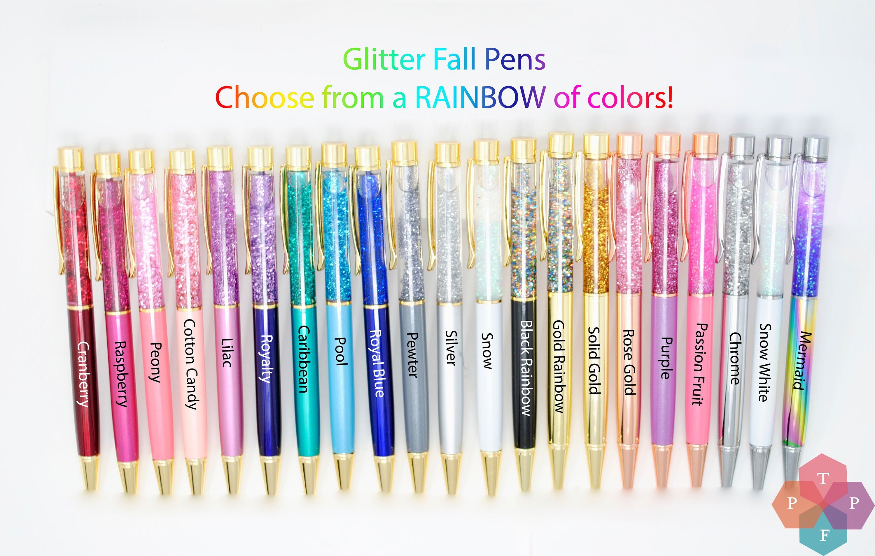 Rose Gold Glitter Pen, Coloured Glitter Pen, Luxury Pen, Gift for Her,  Planner Pen, Rose Gold Pen, Floating Glitter Pen, Sparkle Pen 