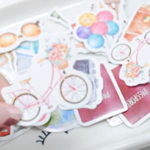 Let&#39;s Go TRAVEL STICKERS 45pc| Sticker Pack | Travel Theme Stickers | Die Cut Sticker | Deco Art Junk Journal | Ephemera | Planner Stickers