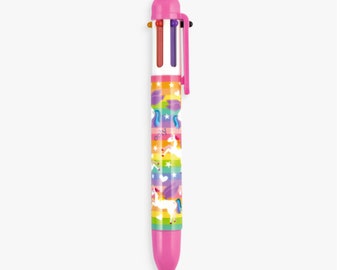 UNICORNS 6 Click Multi Color Pen, Cute Kawaii Pen, 6-in-1 Multicolor Pen,  Pretty Planner Pen, Travel Journal Pen, Bullet Pen, Hobonichi Pen 