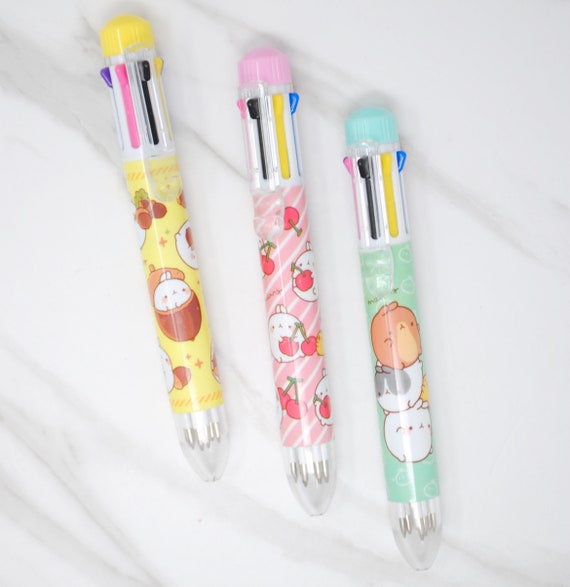 6 Pièces Stylos-billes En Plastique Mignons En Forme De Chat De