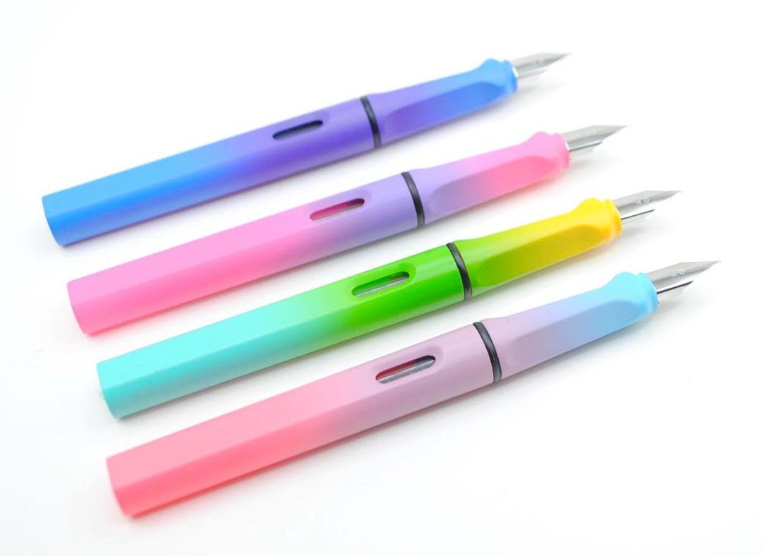 Pastel Gradient Fountain Pen 4pc Set: Beginner-friendly Pens for ...