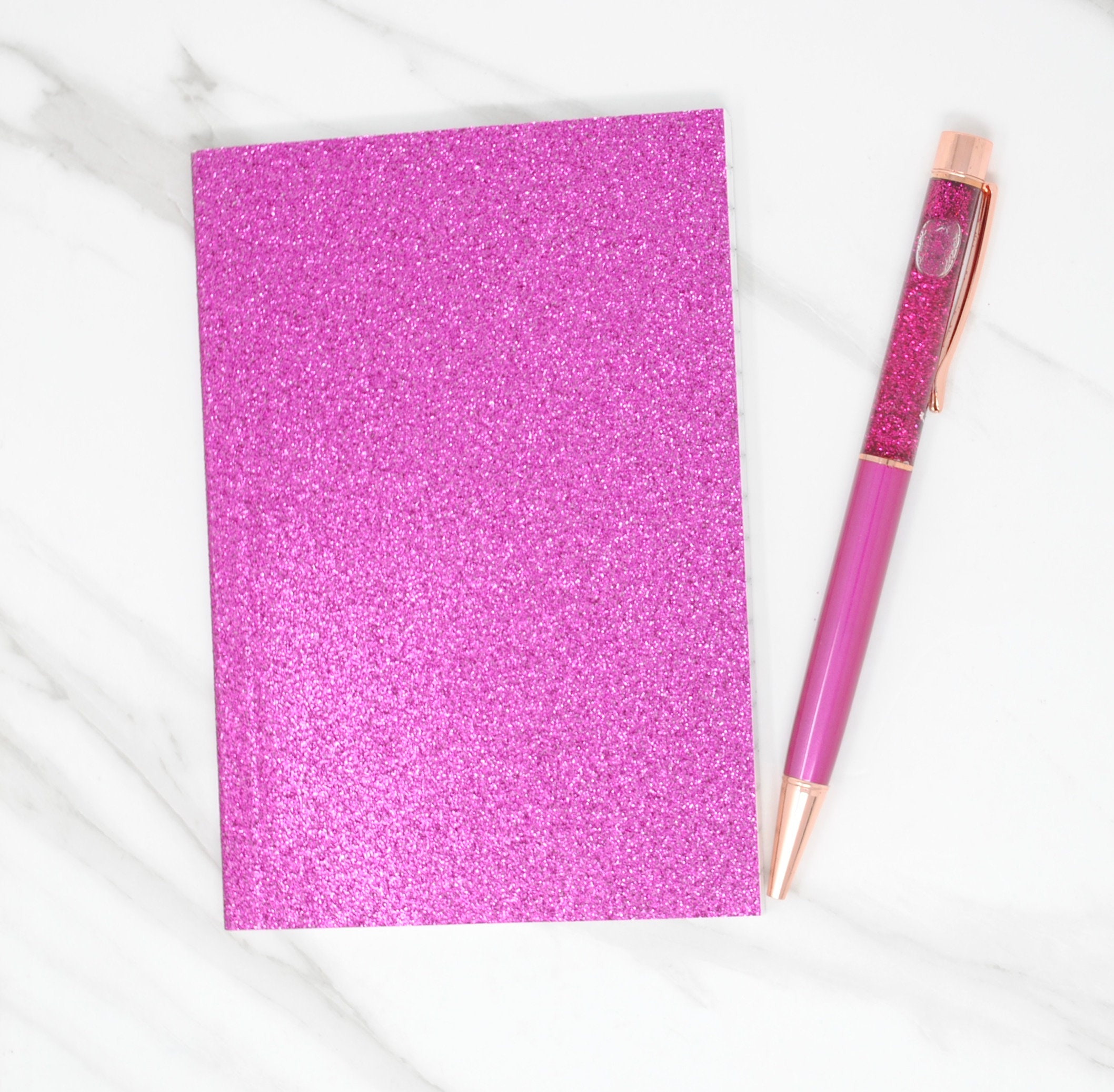 POCKET NOTEBOOK PEN Glitter Pen and Mini Journals Lined Etsy