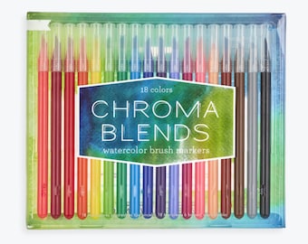 Juego de 18 rotuladores de acuarela / Suministros para arte en acuarela / Marcadores artísticos combinables para niños o adultos / Bolígrafos para caligrafía y lettering con pincel