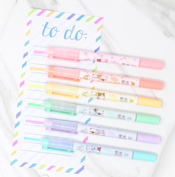 HIGHLIGHTER SET Pastel Double Ended Highlighters Cute Cartoon Highlighter  Markers Planner Organizing Bible Study Notes Journal -  Israel