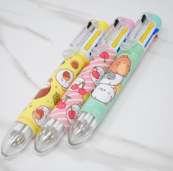 STYLO MULTICOLORE MOLANG Stylo lapin mignon Kawaii Stylo multicolore de  lapin de dessin animé Stylo Anime Stylo rétro Stylos de journal de  planificateur -  France