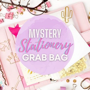 MYSTERY STATIONERY BAG | Kawaii Blind Box | Stationery Grab Bag | Stickers | Pens | Washi | Notepads | Junk Journal | Ephemera | Samples