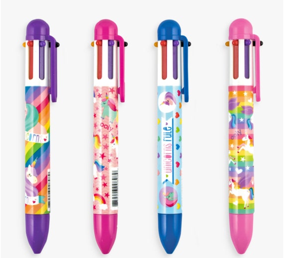 UNICORNS 6 Click Multi Color Pen, Cute Kawaii Pen, 6-in-1 Multicolor Pen,  Pretty Planner Pen, Travel Journal Pen, Bullet Pen, Hobonichi Pen 