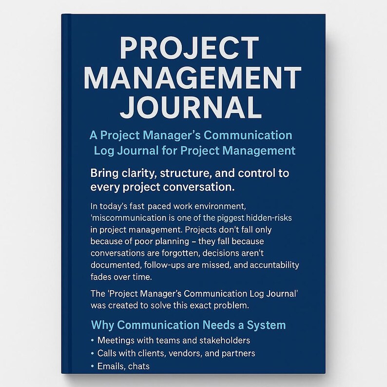 Project Management Communication Log Journal, Multi-project Planner - Etsy