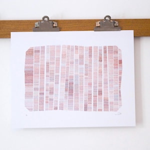 Origineel penplotterkunstwerk — abstract raster — 14×11