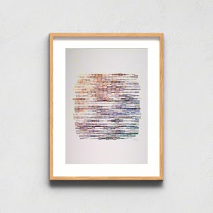 Pen Plotter Drawing, Generative Ink Art, Abstract Gradient Wall Art (11.75x16.5 in)