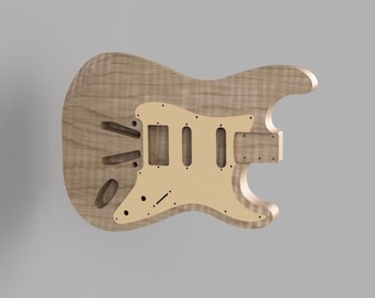 Stratocaster Mustang Guitar Body CNC Files (DXF STL Vector)