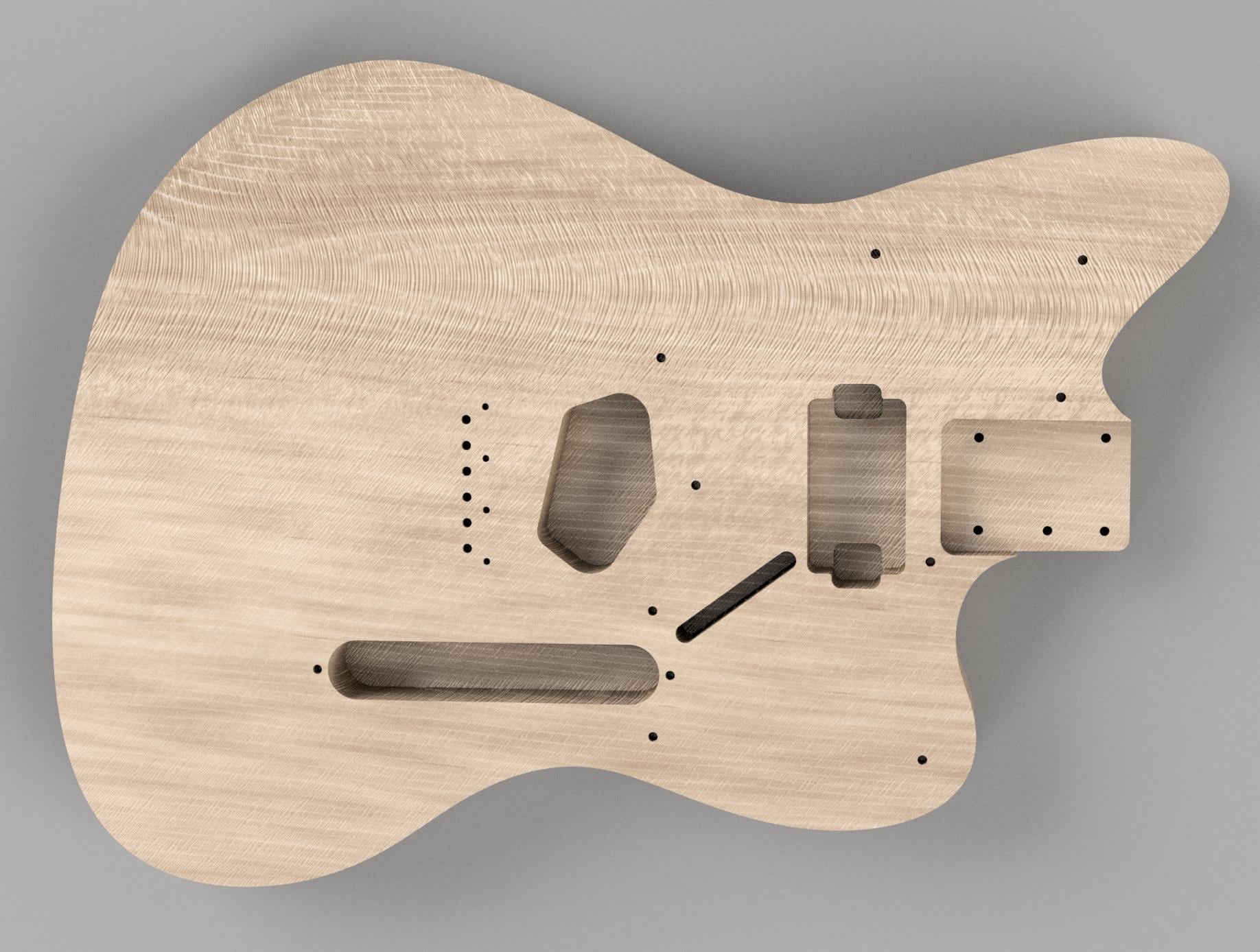 Offset Telecaster Telemaster DXF STL Files for CNC ( Humbucker