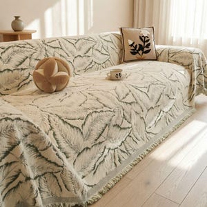 Polyester Palmenblatt Sofa Überwurf, Boho Couch Schutz Decke, Wohnzimmer Dekor