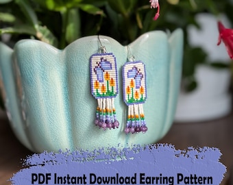 Butterfly Beaded Earring Pattern: Square Stitch (PDF Pattern)