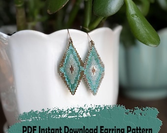 Beading pattern for beaded earrings- Odd count Peyote stitch pattern