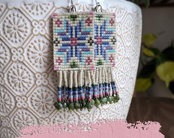 Beaded Earring Pattern: Square Stitch (PDF Pattern)
