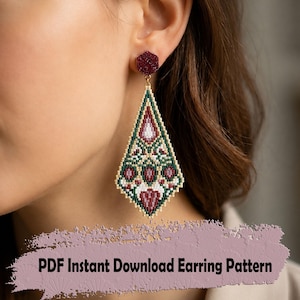 Beaded earring pattern - Brick stitch 2 drop