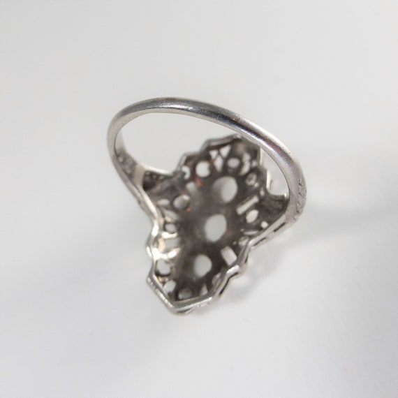 Antique Edwardian Semi-Mount Ring Setting Platinum - image 4