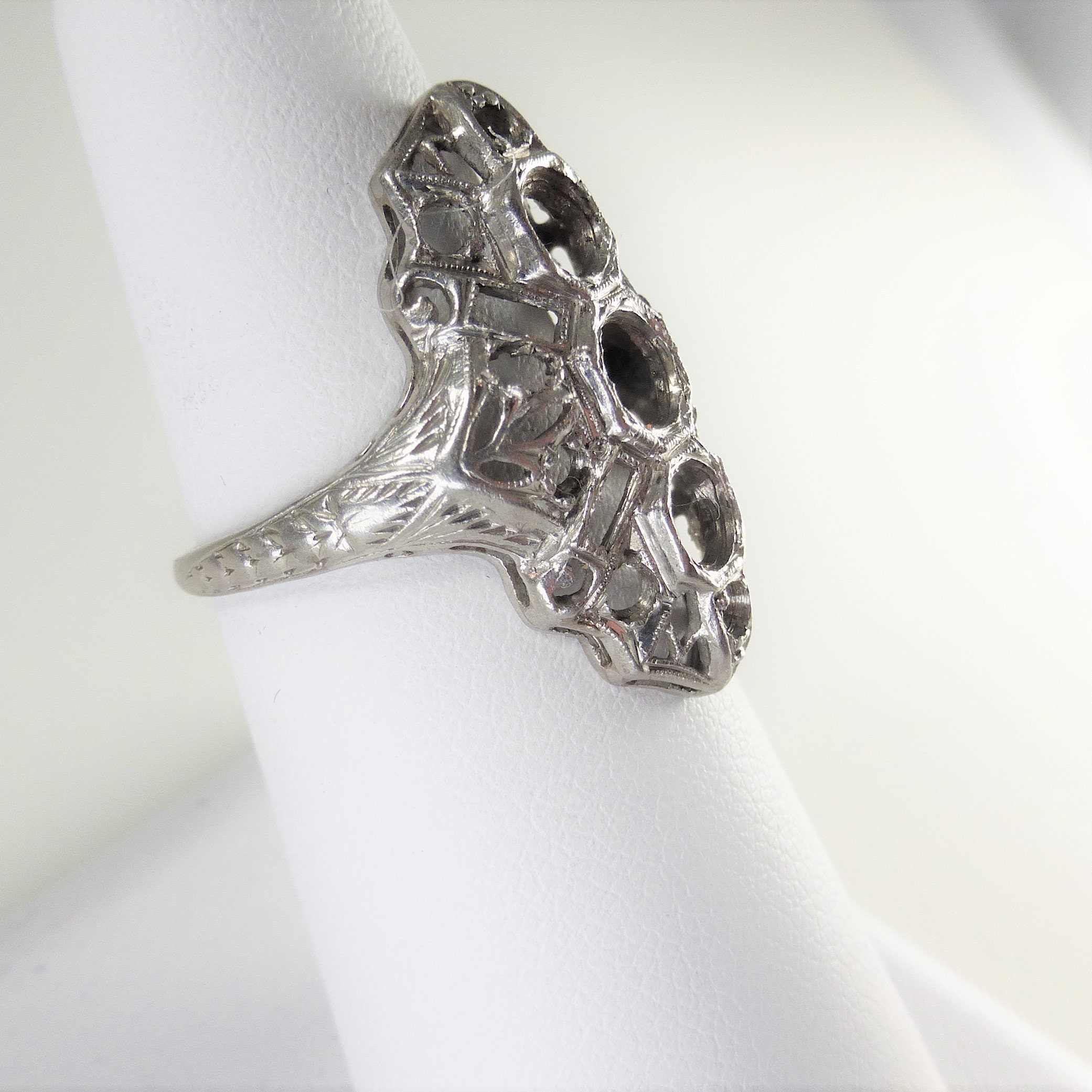 Antique Edwardian Semimount Ring Setting Platinum Etsy