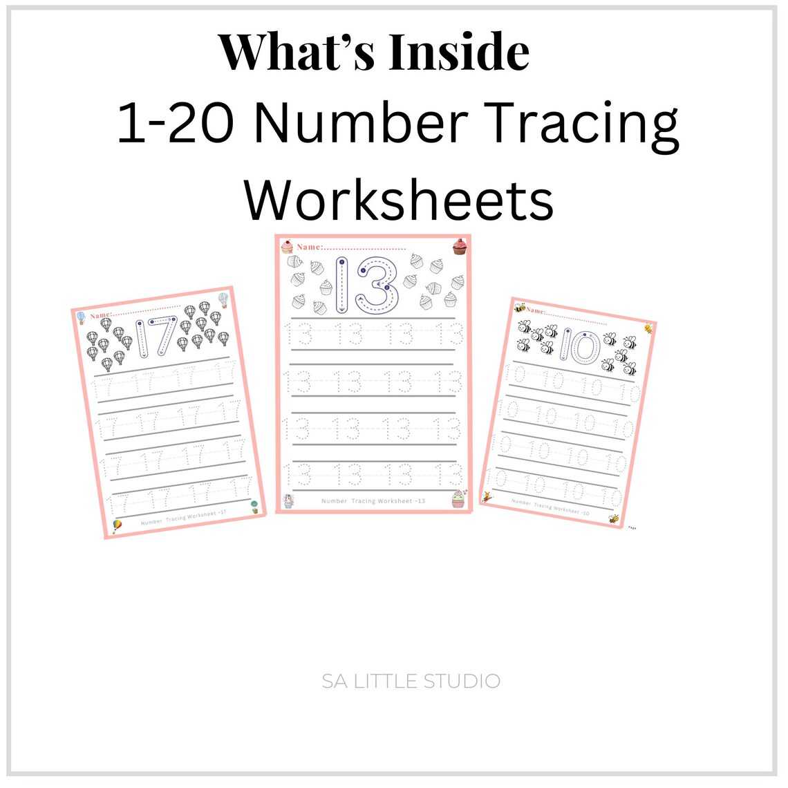 Printable Numbers Writing Guide Number Tracing Worksheets 1–20 | Printable Number Writing Practice for ...