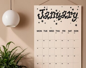 Minimalist 2026 wall calendar, monthly wall calendar, minimalist, A4 or A3
