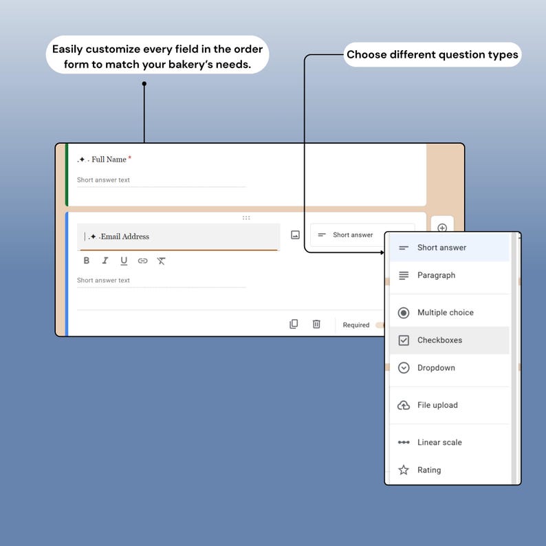 Order Form Checkboxes Bakery Order Form Template Google Forms Online Ordering System for ...